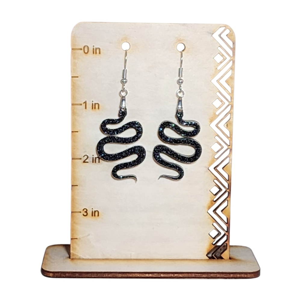 Midnight Serpent Acrylic Drop Earrings